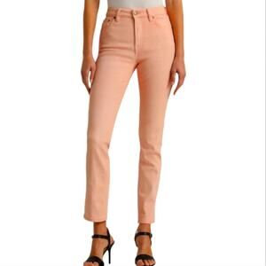 Ella Moss mid rise skinny ankle apricot/peach rolled‎ hem jeans size 26